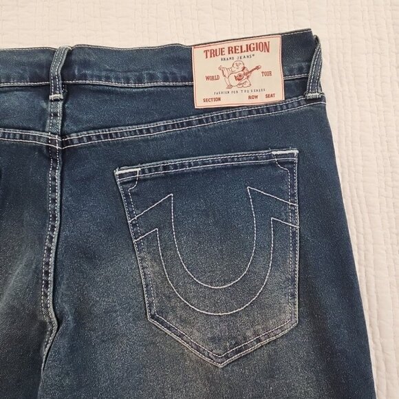 True Religion Ricky Jeans Men's 36x34 Med Wash Relaxed Straight Leg NEW NWT - Picture 12 of 16